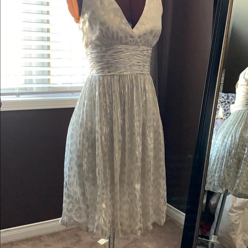 Leopard print metallic cocktail dress